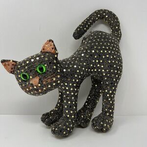 Hug & Luv Sequined Cat Plush Sparkly Shimmer Stuffed Animal‎ Toy 9" Decor Gift